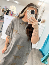 Load image into Gallery viewer, Cheetah Washed Tshirt Dress
