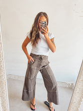 Load image into Gallery viewer, Brown mineral washed wide leg pants
