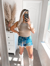 Load image into Gallery viewer, Risen High Rise Distressed Shorts
