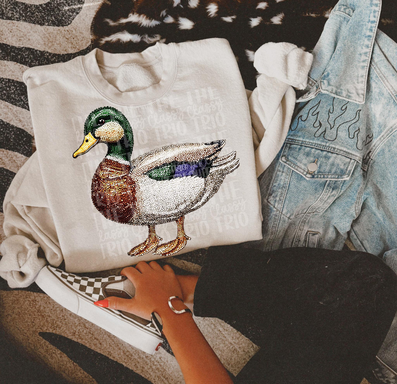 FAUX rhinestone mallard