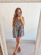 Load image into Gallery viewer, Denim leopard romper
