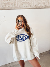 Load image into Gallery viewer, Jesus/Child of God reversible mock neck sweatshirt
