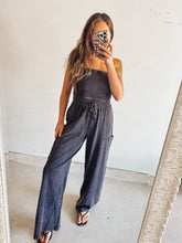 Load image into Gallery viewer, Black mineral washed jumpsuit
