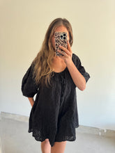 Load image into Gallery viewer, Black eyelet romper
