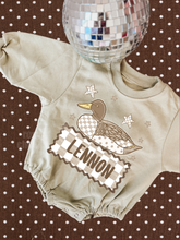 Load image into Gallery viewer, patterned duck bubble romper
