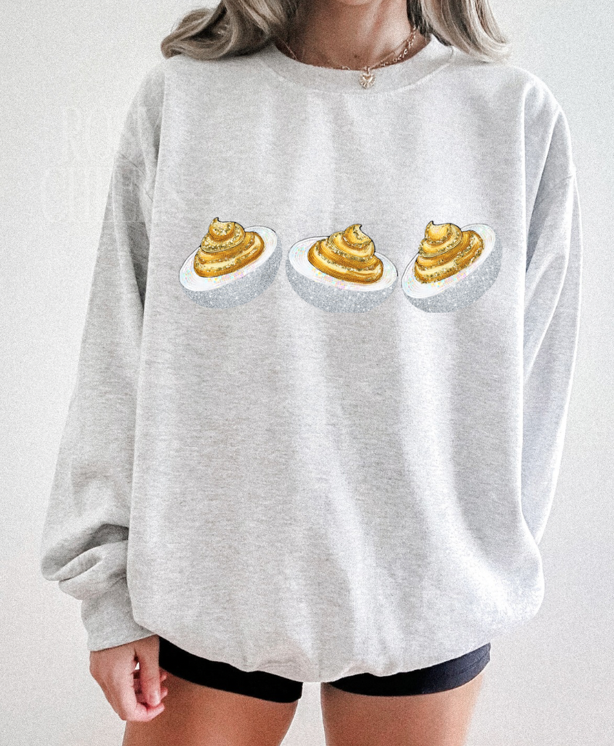 Faux rhinestone deviled eggs