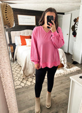Load image into Gallery viewer, Pink ribbed oversized top
